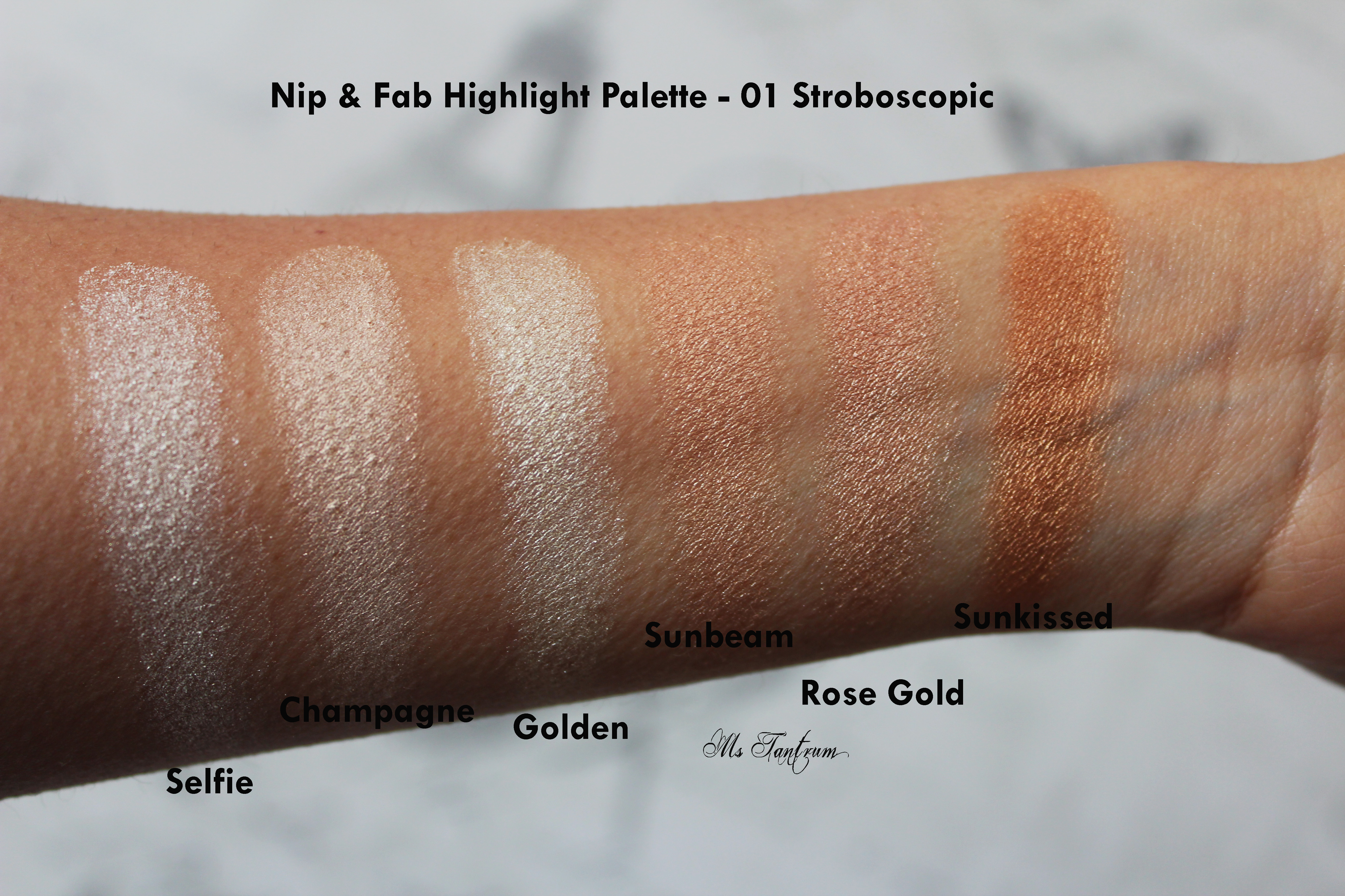 Nip & Fab Highlight Palette Swatches