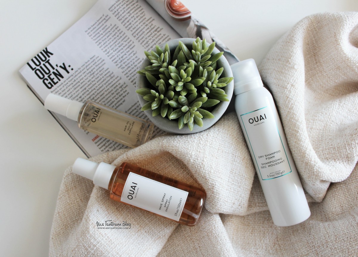 OUAI wave spray, dry shampoo foam, ouai hair oil