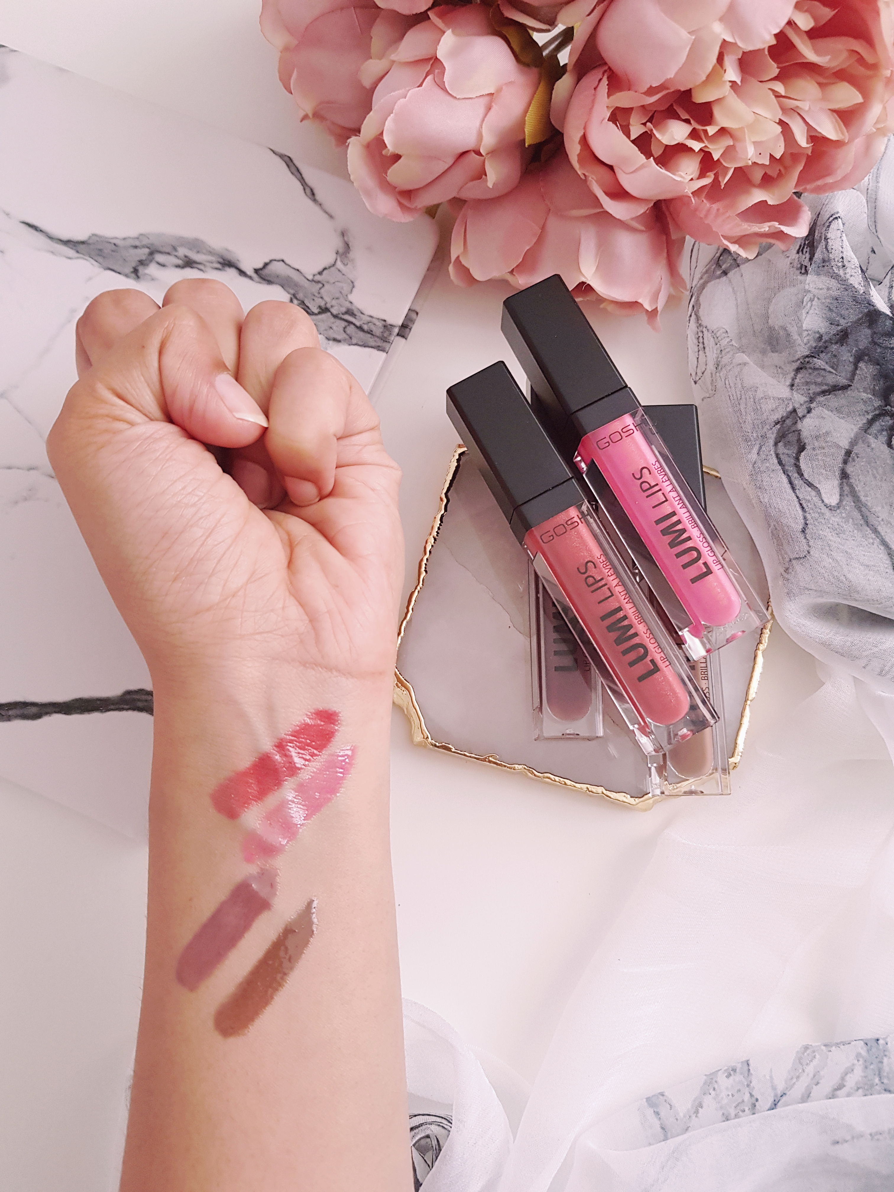 Gosh Cosmetics Lumi Lips swatches - Ms Tantrum Blog