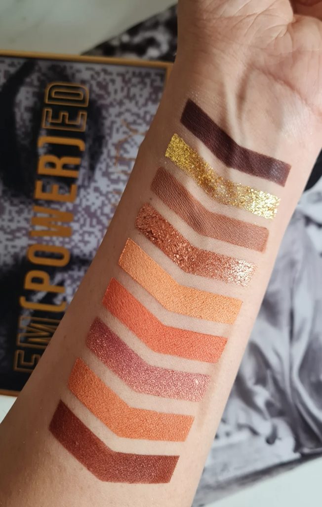 Huda Beauty Empowered palette swatches- Ms Tantrum Blog